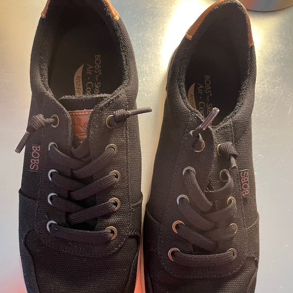Skechers Shoes - Skechers Bobs Black Canvas Arch fit sneakers